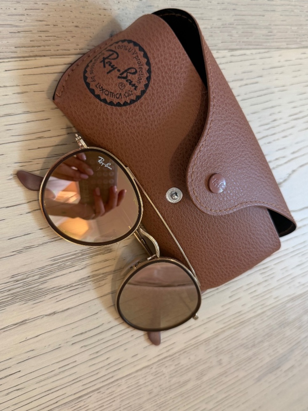 Ray-Ban Gold Frame BrowN sunglasses